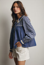 Load image into Gallery viewer, Forte Embroidered Top in Denim