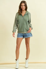 Load image into Gallery viewer, Doe & Rae Fleece French Terry and Soft Rib Knit Jacket in Sage
