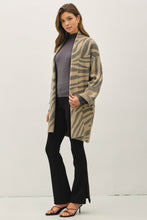 Load image into Gallery viewer, be cool Zebra Print Wool Blend Cardigan in Brown