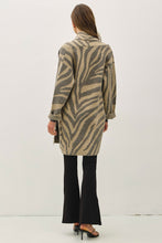 Load image into Gallery viewer, be cool Zebra Print Wool Blend Cardigan in Brown