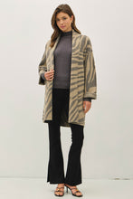 Load image into Gallery viewer, be cool Zebra Print Wool Blend Cardigan in Brown