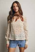Load image into Gallery viewer, Forte Crochet Square Neck Top in Ecru