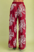 Load image into Gallery viewer, GiGio Floral Embroidered Pants in Burgundy