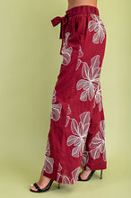 Load image into Gallery viewer, GiGio Floral Embroidered Pants in Burgundy