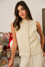 Load image into Gallery viewer, LovLov Beneath The Trail Of Soft Ruffles Bloom Knit Top in Ivory
