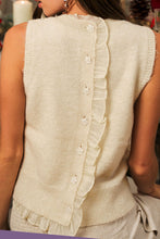 Load image into Gallery viewer, LovLov Beneath The Trail Of Soft Ruffles Bloom Knit Top in Ivory