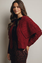 Load image into Gallery viewer, Forte Cable Knit Caplet Cardigan in Red