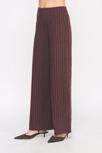 Load image into Gallery viewer, Allie Rose Fuzzy Knit Striped Pants in Currant