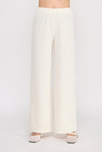 Load image into Gallery viewer, Allie Rose Fuzzy Knit Striped Pants in Cream