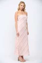 Load image into Gallery viewer, FATE Diagonal Ruffle Detail Strapless Maxi Dress in Dusty Pink