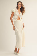 Load image into Gallery viewer, LovLov Romantic Sheer Organza Blouse with 3D Embroidery in Ivory