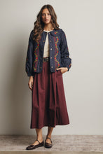 Load image into Gallery viewer, Forte Embroidered Quilted Denim Jacket in Midnight Indigo