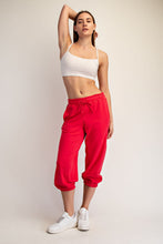 Load image into Gallery viewer, Rae Mode French Terry Cropped Jogger Pants in Candy Red