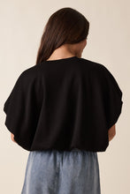 Load image into Gallery viewer, Wishlist Scuba Bubble Hem Top in Black