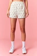 Load image into Gallery viewer, Peach Love Polka Dot Printed French Terry Short in Cream/Black