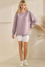 Load image into Gallery viewer, Yelete Soft Cotton Modal Long Sleeve Top With Pockets in Dusty Purple