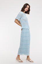 Load image into Gallery viewer, Wishlist Button-Up Peplum Top And Skirt Set in Sky