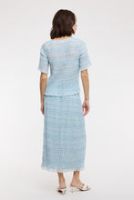 Load image into Gallery viewer, Wishlist Button-Up Peplum Top And Skirt Set in Sky