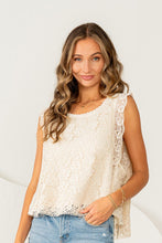 Load image into Gallery viewer, Sew in Love Floral Lace and Crochet Top in Cream