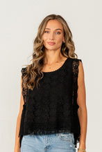Load image into Gallery viewer, Sew in Love Floral Lace and Crochet Top in Black