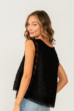 Load image into Gallery viewer, Sew in Love Floral Lace and Crochet Top in Black