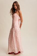 Load image into Gallery viewer, Listicle Elegant Ruched Bow-Back Body Con Maxi Dress in Baby Rose