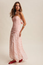 Load image into Gallery viewer, Listicle Elegant Ruched Bow-Back Body Con Maxi Dress in Baby Rose