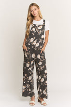 Load image into Gallery viewer, Heimish Floral Print Ribbed Jumpsuit in Black