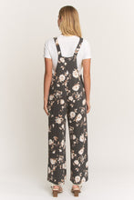 Load image into Gallery viewer, Heimish Floral Print Ribbed Jumpsuit in Black