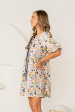 Load image into Gallery viewer, Sew in Love Floral Print Mini Dress in Cream/Mauve