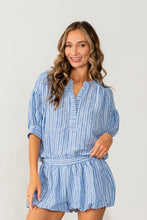 Load image into Gallery viewer, Sew in Love Striped Top and Short Set in Denim/White