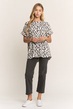 Load image into Gallery viewer, Heimish Leopard Print Ribbed Knit Top in Off White/Taupe ON ORDER