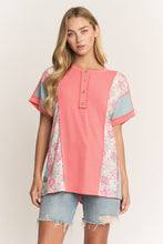 Load image into Gallery viewer, Heimish Contrasting Color Block Top in Salmon