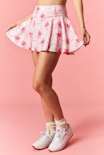 Load image into Gallery viewer, Peach Love Rose With Ribbon Bow Print Skort in Light Pink