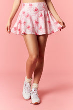 Load image into Gallery viewer, Peach Love Rose With Ribbon Bow Print Skort in Light Pink