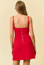 Load image into Gallery viewer, Doe & Rae Solid Color Bodycon Mini Dress in Red