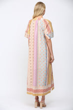 Load image into Gallery viewer, FATE Mixed Patchwork Print Kaftan Style Dress in Beige Multi