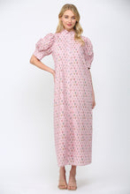 Load image into Gallery viewer, FATE Floral Print Front Button Down Maxi Dress in Pink Multi