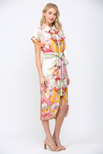 Load image into Gallery viewer, FATE Botanical Scarf Print Midi Dress in Cream Multi