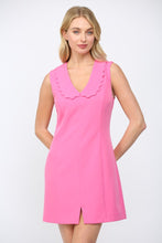Load image into Gallery viewer, FATE Scalloped Peter Pan Collar Mini Dress in Bubblegum Pink