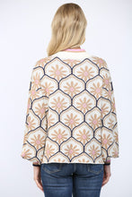 Load image into Gallery viewer, FATE Geometric Floral Motif Mock Neck Sweater in Cream Multi