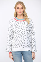Load image into Gallery viewer, FATE Animal Jacquard Knit Sweater in White Charcoal