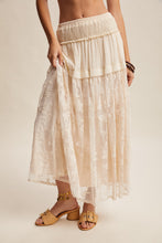 Load image into Gallery viewer, Listicle Embroidered Maxi Skirt in Ecru