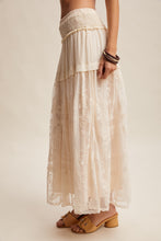 Load image into Gallery viewer, Listicle Embroidered Maxi Skirt in Ecru