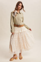 Load image into Gallery viewer, Listicle Embroidered Maxi Skirt in Ecru