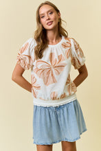 Load image into Gallery viewer, Doe & Rae Floral Embroidery Puff Sleeve Top in Ivory