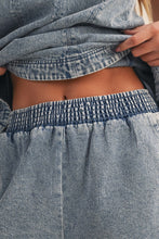 Load image into Gallery viewer, Klesis Denim Longline Sleeveless Top And Shorts Set in Light Denim