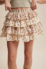 Load image into Gallery viewer, Listicle Floral Ruffle Mini Skort