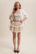 Load image into Gallery viewer, Listicle Floral Ruffle Mini Skort