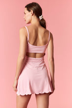 Load image into Gallery viewer, Peach Love Scalloped Edge Fitted Romper in Light Pink